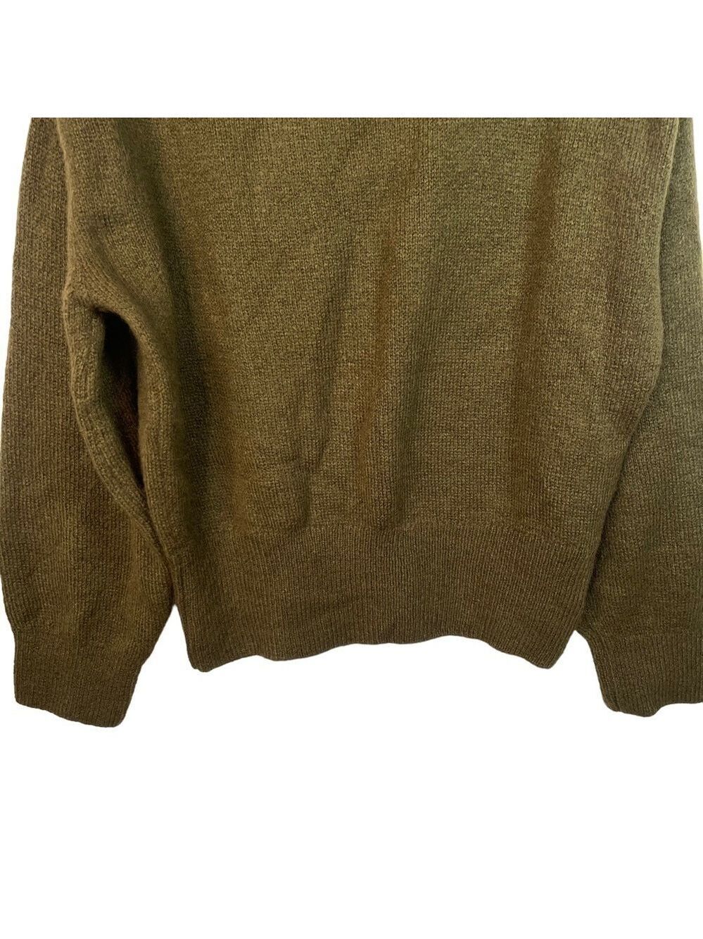 MNG Mango Green Knit Wool Blend Long Sleeve Crew Neck Sweater Size Medium - Picture 7 of 16